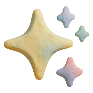 claymation style sparkles with pastel colors and soft edges sticker