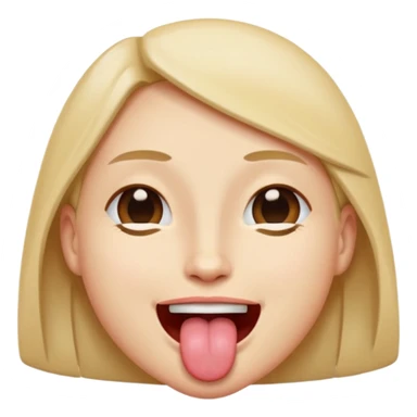 Eyes tightly closed like 😵 and tongue out like 😝 sticker