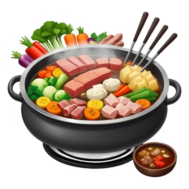 Traditional Chinese hotpot with charcoal fire base sticker