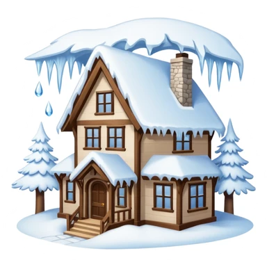 house buried in snow sticker