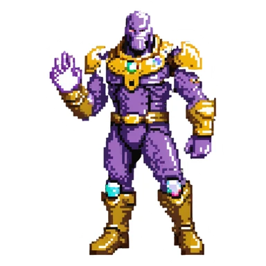 Thanos with infinity gauntlet in Squid Game setting making a power pose sticker