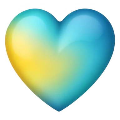 Can you generate me a heart emoji with a blue to yellow to teal gradient? sticker