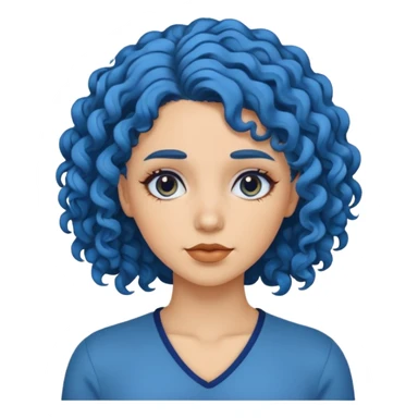 🧟‍♀️ faca uma mulher de cabelo cacheado azuis sticker