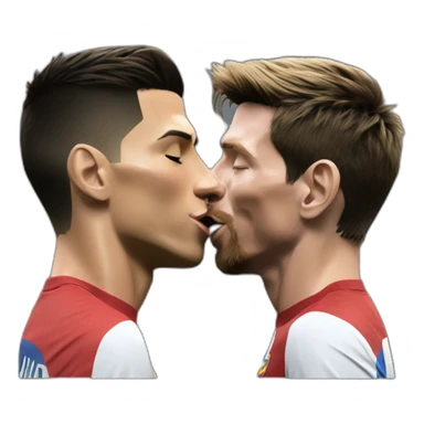 cristiano ronaldo and lionel messi kissing sticker