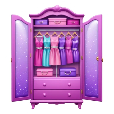 barbie wardrobe with glitter sticker