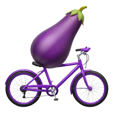 Eggplant riding a bicycle  sticker