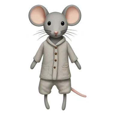 Grey maileg fabric mouse in pajamas sticker