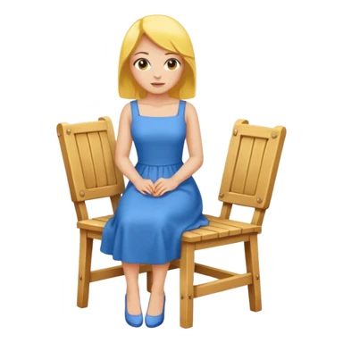a woman with yellow skin sitting on a chair sticker