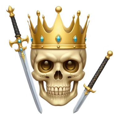 Golden skull with crown now make it with a worrior sowrd with a skull body whith a target on one of his eyes sticker