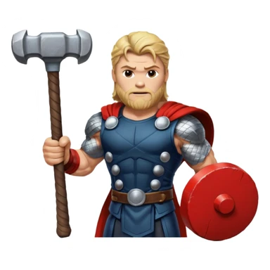 Thor emoji with hammer sticker