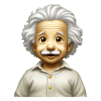 albert einstein happy baby face gold as monet sticker