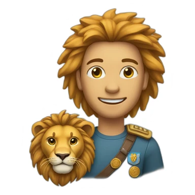 Un humain avec une tête de lion sticker