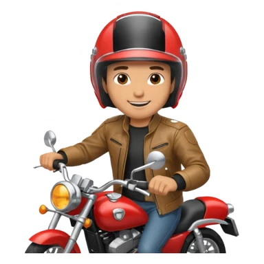 happy man riding a  motorcycle sticker
