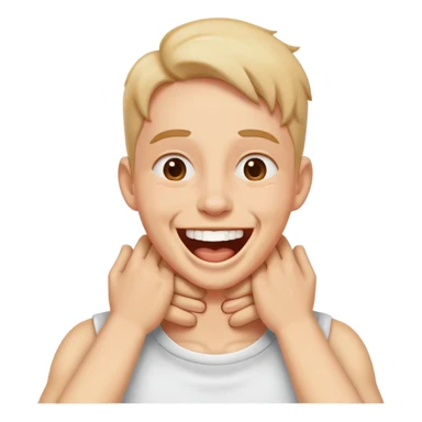 guy laughing while hands on neck choking  sticker