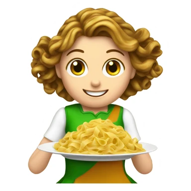 Irish dancer girl eating pasta sticker