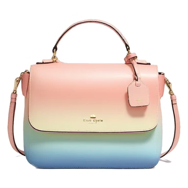 Realistic pastel ombre Kate Spade satchel purse without strap. sticker