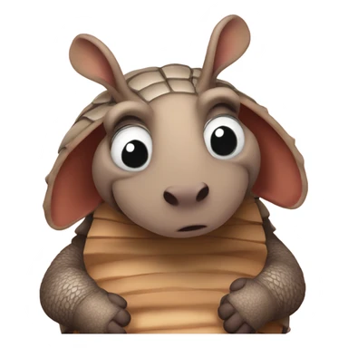 An armadillo saying I miss you with a hug sticker