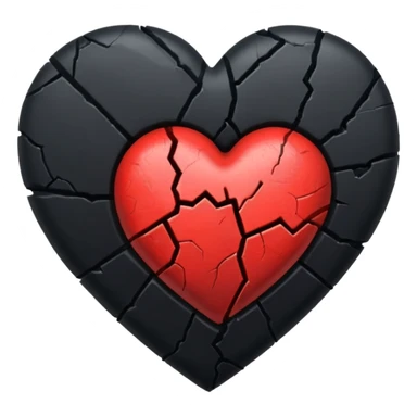 Black broken heart sticker