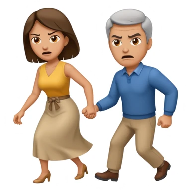 a man angrily moving his wife out the way  sticker