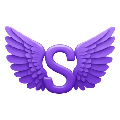 Purple letter S with wings sticker