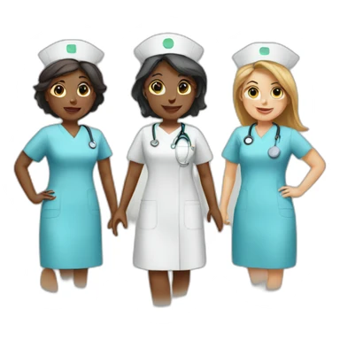 group of nurses sticker