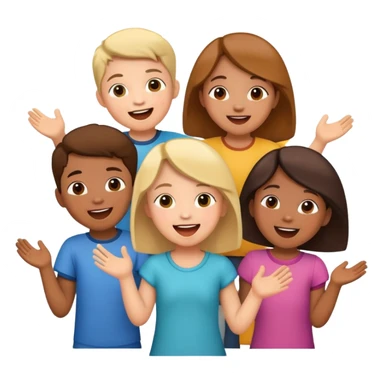 group of children singing together, joyful and friendly sticker