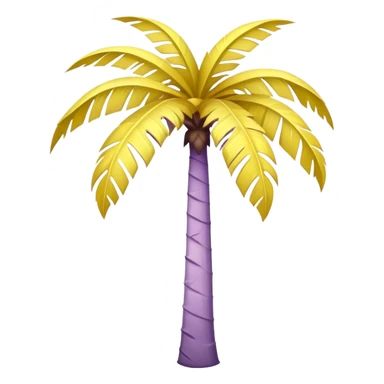 palm tree with pastel purple trunk and pastel yellow leaves sticker