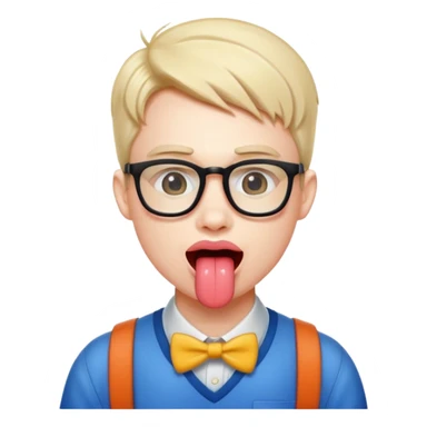 nerd sticking tongue out  sticker