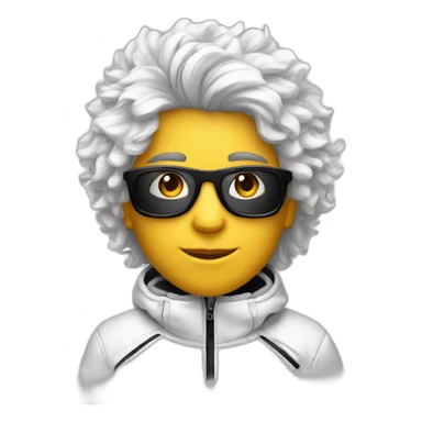 Un garçon blanc à das lunettes de ski il a cheveux noirs sticker