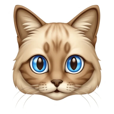 Tabby cat long hair in Siamese colors sticker