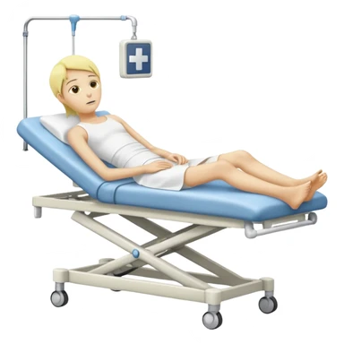 pessoa com a febre levemente amarela deitada em uma maca de hospital sticker