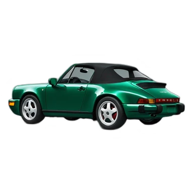 dark green Porsche 964 convertible sticker