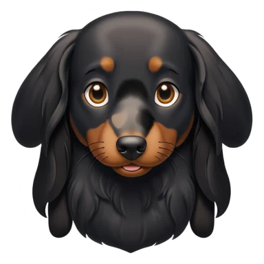Long hair black wiener dog  sticker