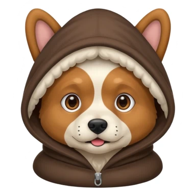 Dog wearing a hood sticker