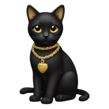 cat black with some gold sticker