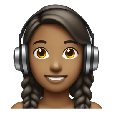 smiling girl with headphones sticker