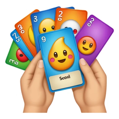 Trading cards in a hand sticker