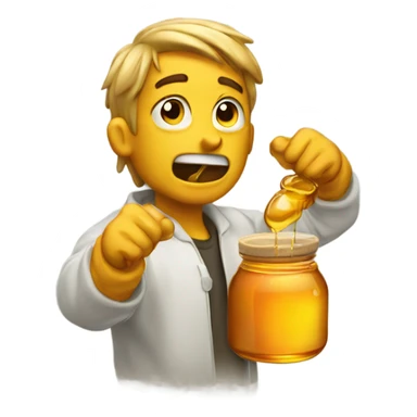 dude throwing up honey sticker