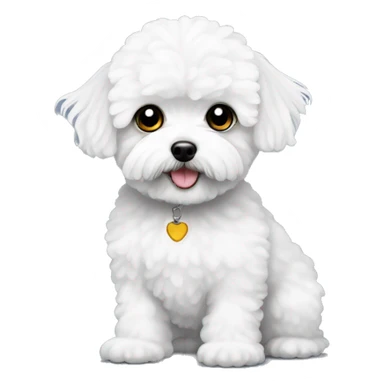 white maltipoo with black eyes  sticker