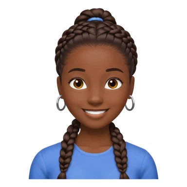 black girl with slick back braid sticker