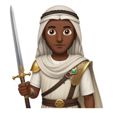 ancient Arab man with a sword on his shoulder sticker