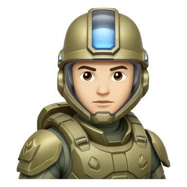 male Halo Spartan super-soldier with nomadic gear and survival equipment sticker