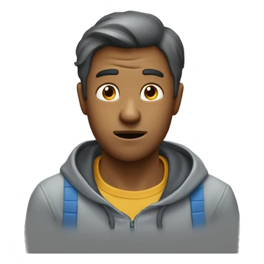 An exhausted man who’s been running away from a heart sticker