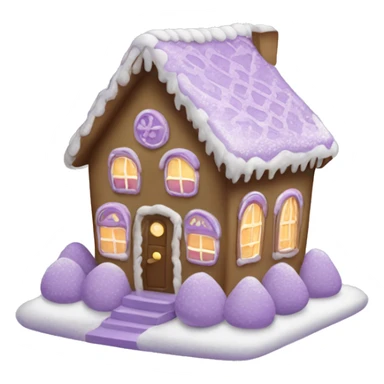 Cosy light purple gingerbread house  sticker