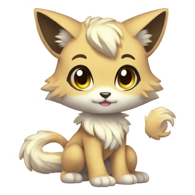 Cute Kawaii Chibi Anthro Sona Pretty Shiny Fakemon Full Body sticker