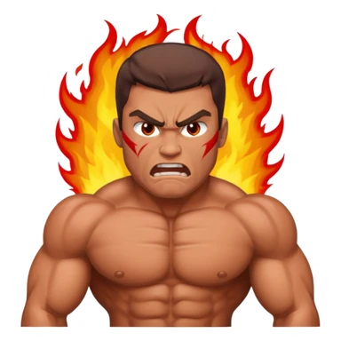 burning angry bodybuilder man  sticker