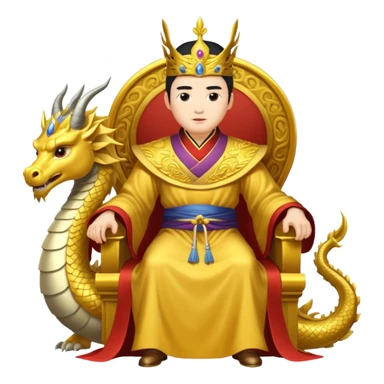 Emperor Wu Zetian sitting on the Dragon throne sticker