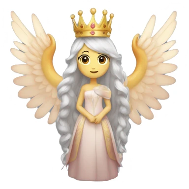 a emoji for a discord owner named FL4V with wings and a crown on the letter F and the server hennway sticker