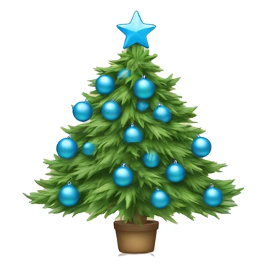 Christmas tree with sky blue ornaments sticker