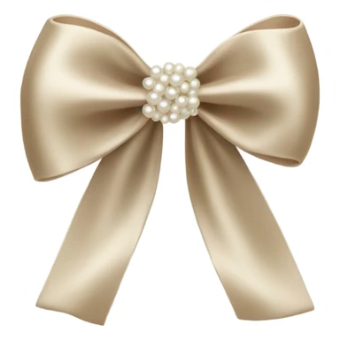 beige silk bow with pearls sticker